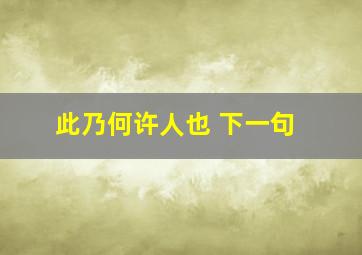 此乃何许人也 下一句